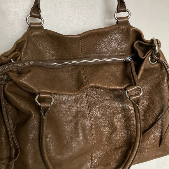 Mila Paoli Brown Leather Handbag Silver Hardware - Picture 4 of 15